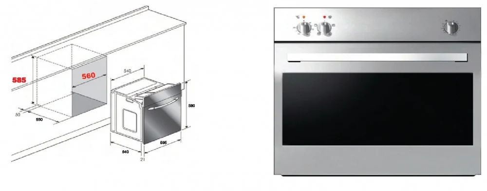 فرن منجنتي كهرباء 60 سم موديل MEBA60CM - الصورة 2